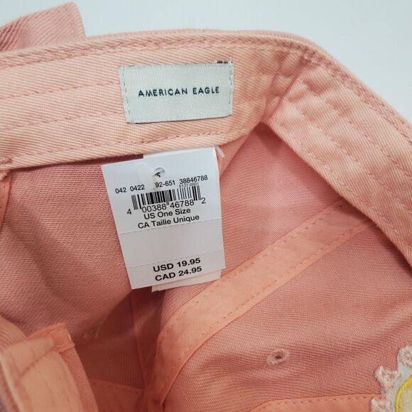 Have A Nice Day Pink Cap Hat Baseball Adjustable Strap Back American Eagle NWT - Picture 6 of 11